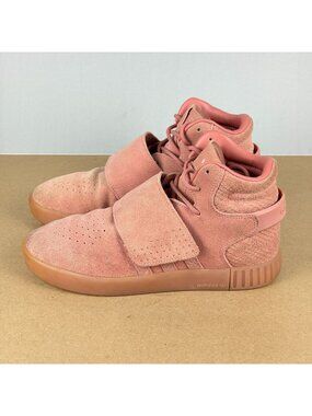 Adidas Tubular Invader Suede High Top Sneakers Womens 7.5 Dusty Pink Lace Up